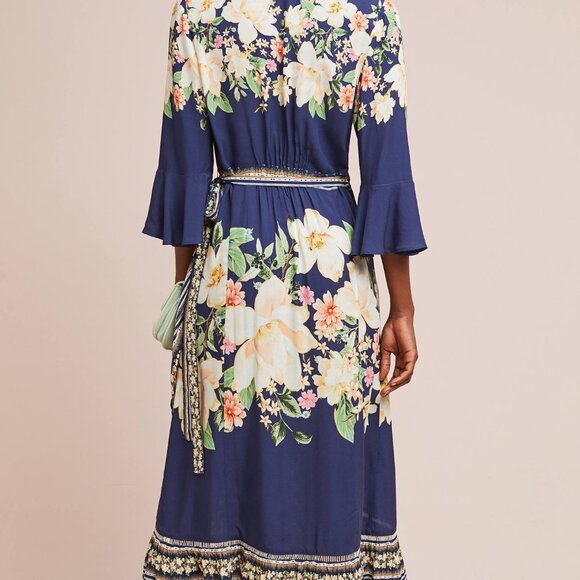 Farm Rio Midnight Flower Wrap Maxi Dress XL - Picture 2 of 14